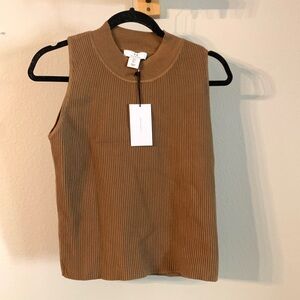 H by Halston Ribbed Mock Turtleneck Tank